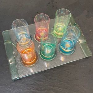 Murano Glass Multicolored shot glass set